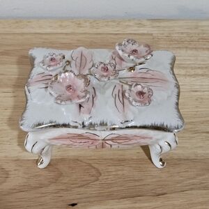 Vintage Porcelain Trinket Jewelry Box